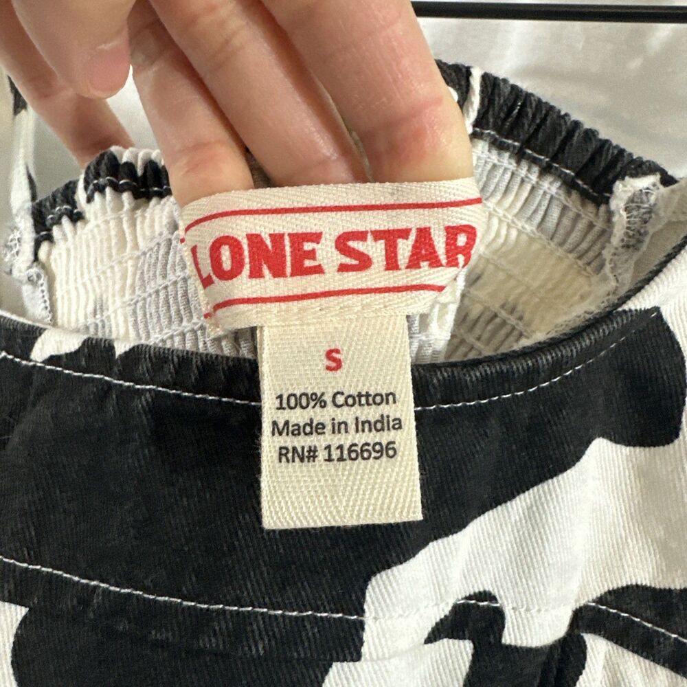 Lone Star Cow Print Corset Bustier Style Crop Tank Top Womens Sz S Rodeo Western - Picture 3 of 6